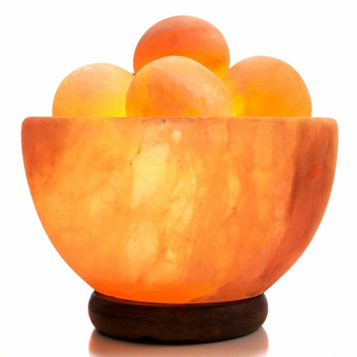 UMAID Natural Himalayan Rock Sea Salt Lamp Bowl with 6 Heated Salt