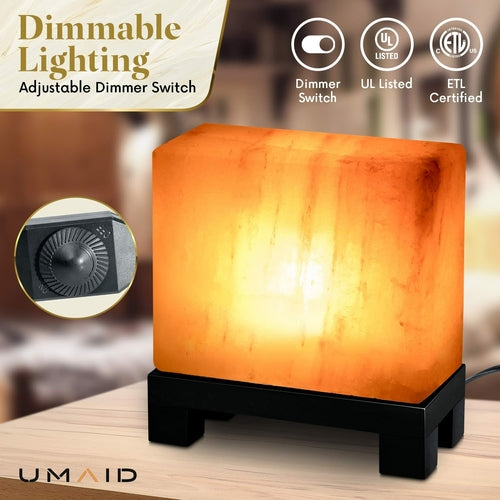 UMAID Authentic Natural Himalayan Salt Lamp, Hand-Carved Modern