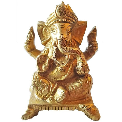 Brass Ganesha Idol Home Decor Statuette Figurine