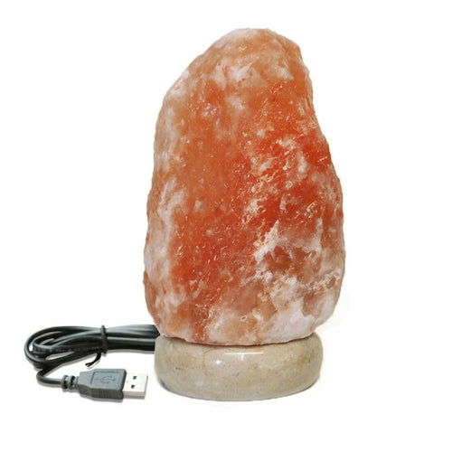 USB Himalayan Pink Rock Salt Lamp - Carved Shape Crystal LED Light