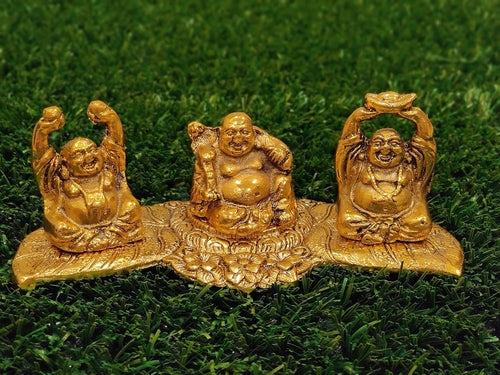 Gold Plated Metal Handicraft Feng Shui Laughing Buddha
