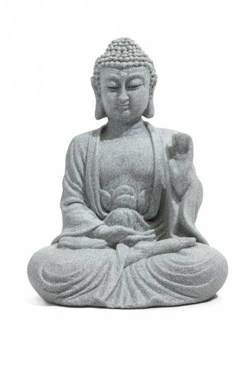 Gray Granite Buddha in Meditation