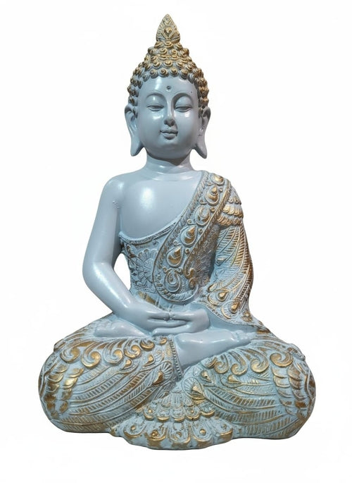 White and Gold Dhyana Buddha Statue