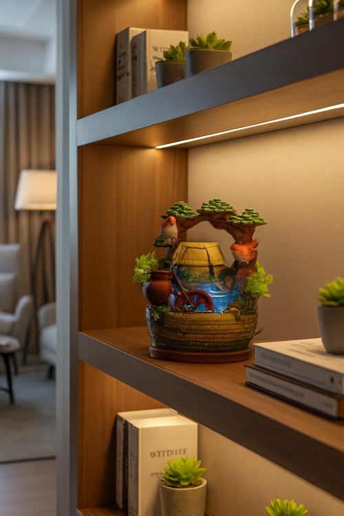 Miniature Tabletop Water Fountain with LED Light – Landscape Design