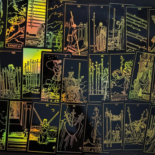 The Smith-Waite Tarotc Cards Gold Rainbow Foil